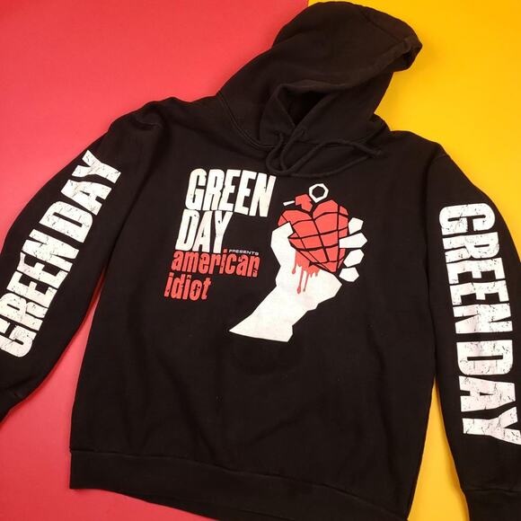 Rare 2004 Green Day American Idiot Tour Hoodie Mens Large - Picture 2 of 9
